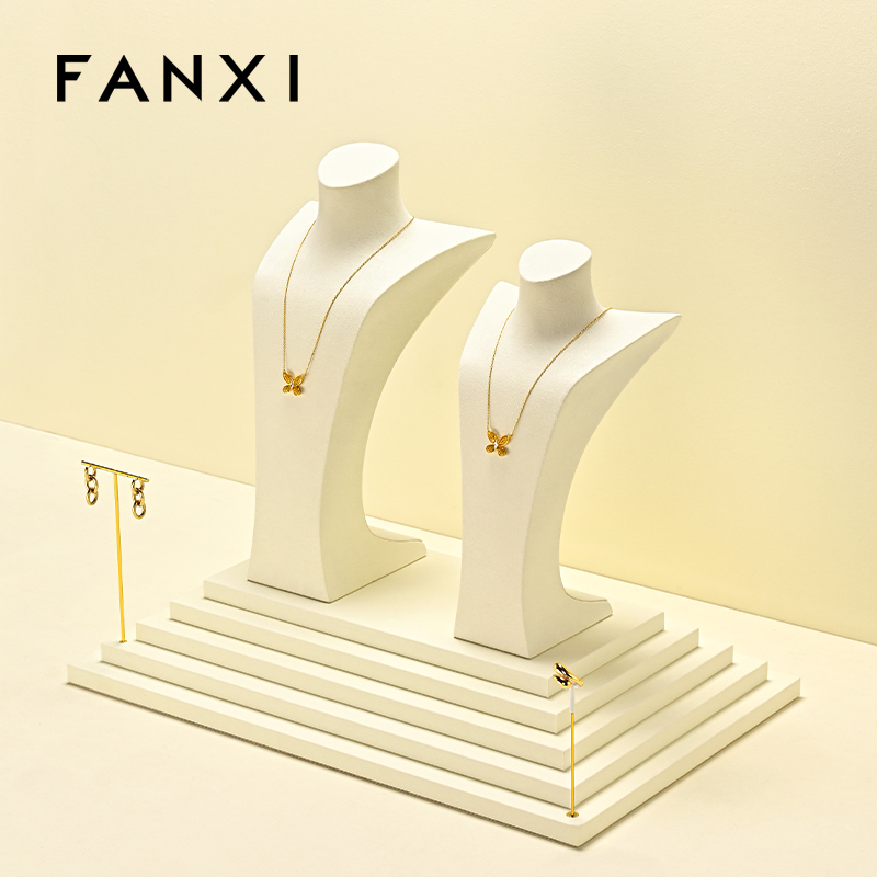 TT568-572 Jewelry Display Plate Microfiber Metal Bottom Metal Jewelry Display Set