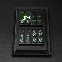 TT577 Black Tess Jewelry Ring Plate Pendant Bracelet Tray Display Storage Box Necklace