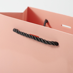 Pink Luxury Jewelry Packaging Gift Shopping Paper Bags with Logo Custom