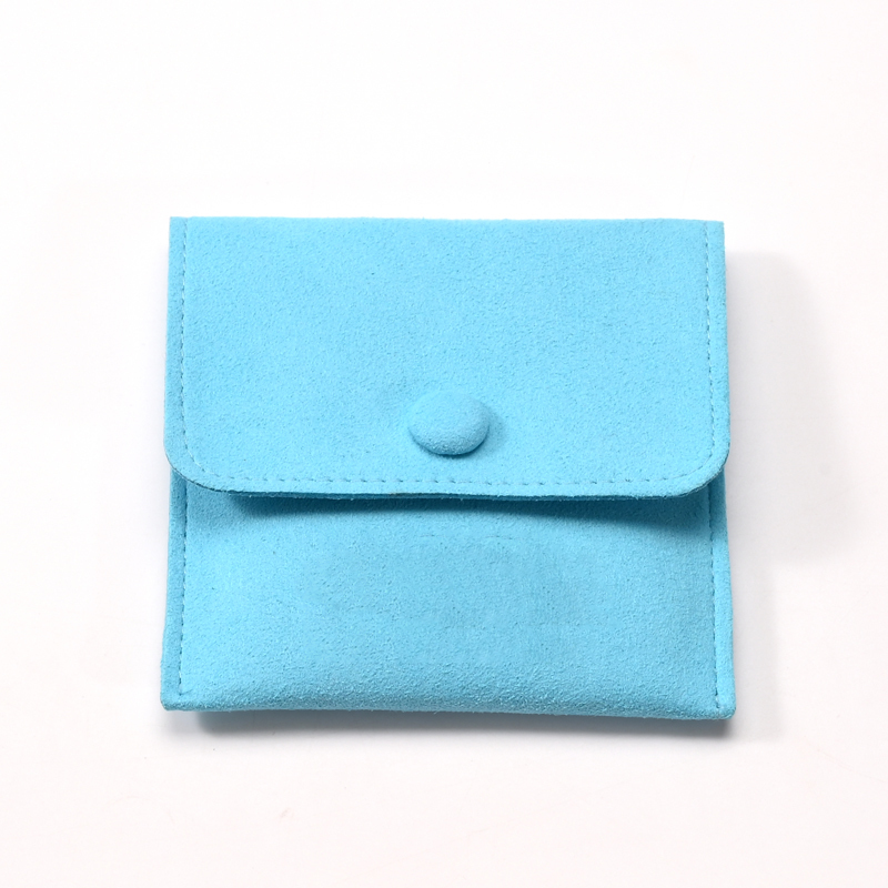 High Quality Soft Microfiber Jewelry Bag Blue Necklace Packaging Bag Jewelry Pouch