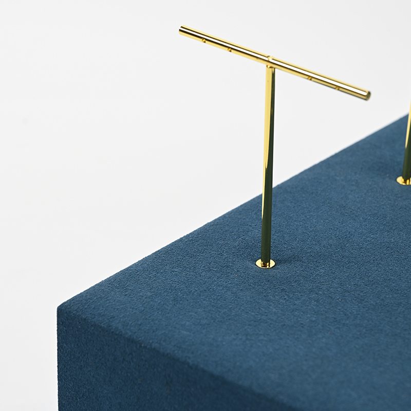 Blue Microfiber Earring Stand Jewelry Display Set Luxury Jewelry Stand