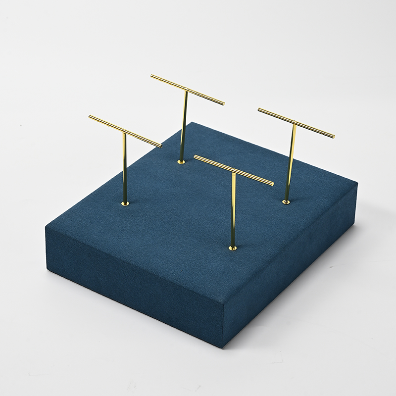 Blue Microfiber Earring Stand Jewelry Display Set Luxury Jewelry Stand