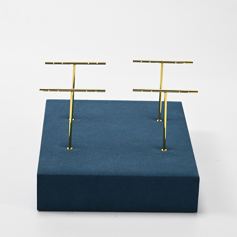 Blue Microfiber Earring Stand Jewelry Display Set Luxury Jewelry Stand