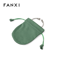 Green Microfiber Jewelry Pouch Bracelet Ring Necklace Earring Jewelry Bag