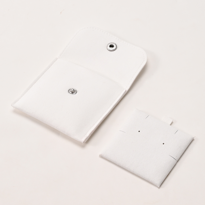 White Microfiber Jewelry Pouch High Quality Soft Jewelry Packaging Pouch