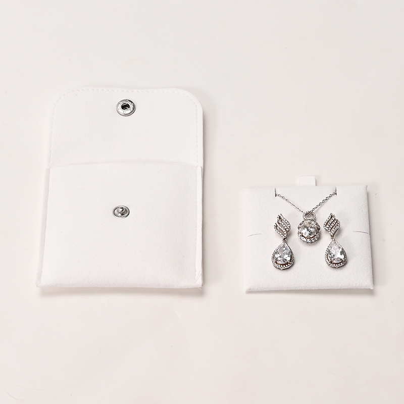 White Microfiber Jewelry Pouch High Quality Soft Jewelry Packaging Pouch