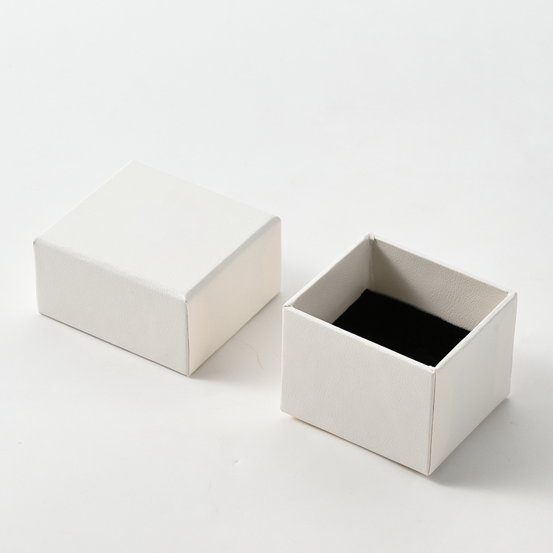 White Paper Ring Box Single Double Slots Custom Logo Jewelry Storage Box