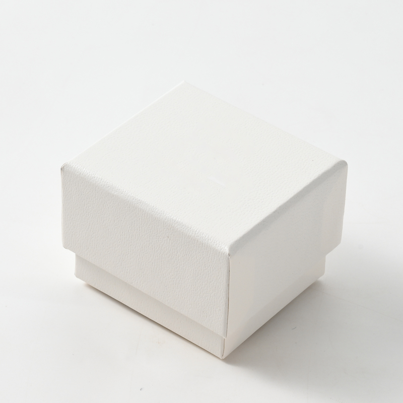 White Paper Ring Box Single Double Slots Custom Logo Jewelry Storage Box
