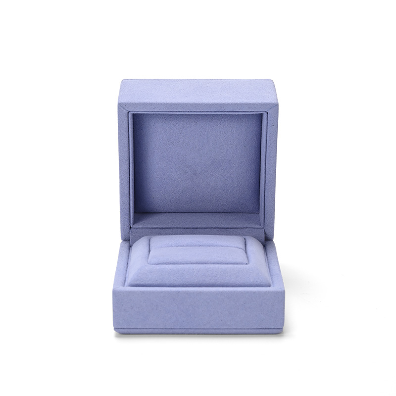 Purple Microfiber Ring Box Diamond Storage Box Luxury Jewelry Box Custom Logo