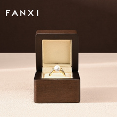 SM207 Solid Wood Jewelry Box Single Slot Ring Box Luxury Wooden Jewelry Packaging Box