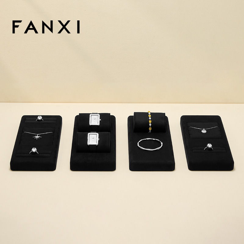 High End Velvet Materials Black Color Display Set for Jewelry Counter