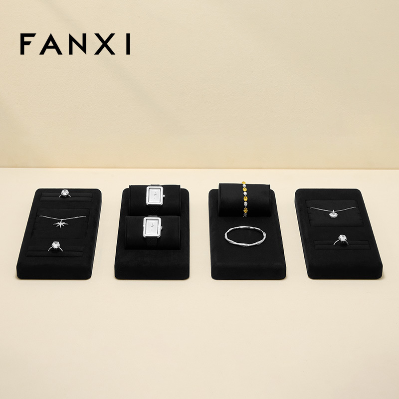 High End Velvet Materials Black Color Display Set for Jewelry Counter