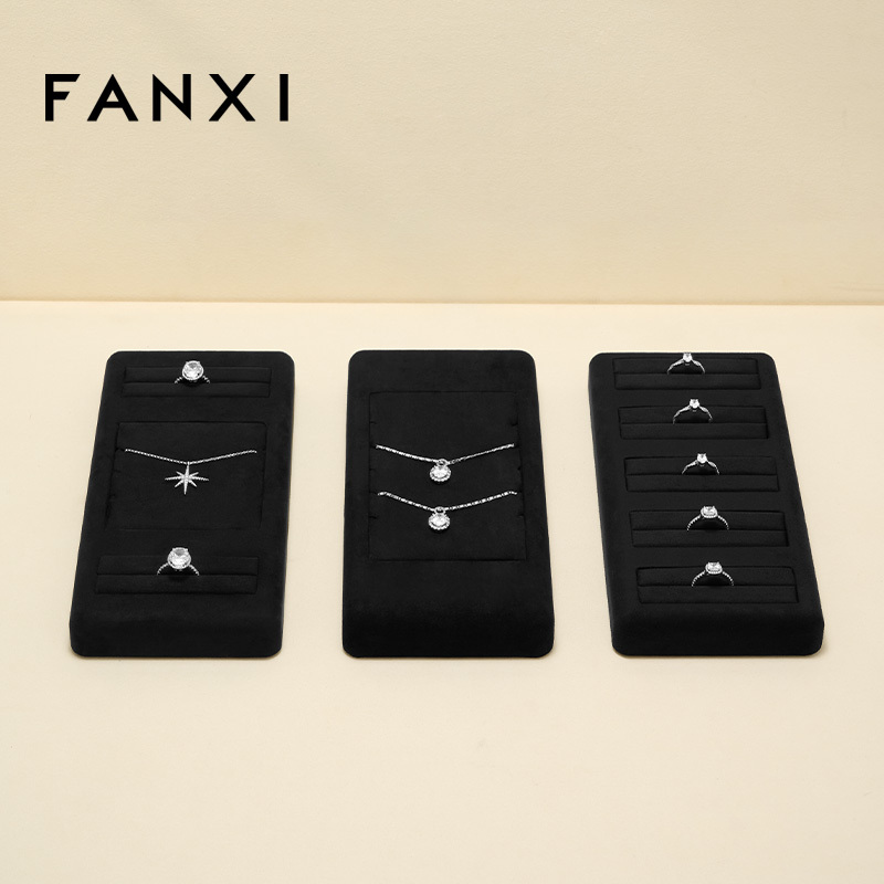 High End Velvet Materials Black Color Display Set for Jewelry Counter