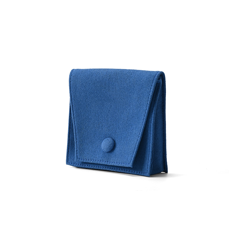 Jewelry Pouch Blue Microfiber Necklace Ring Storage Pouch Jewelry Packaging Pouch