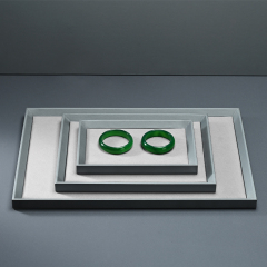 P081 Jewelry Tray Gray Leather Microfiber Jewelry Shop Displays Trays Leather Jewelry Display showcase Tray