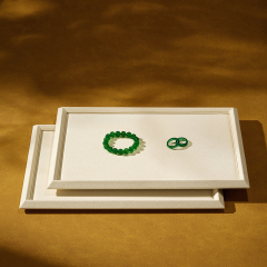 P239 Jewelry Display Tray Wholesale Jewelry Display Tray Beige Microfiber Jewellery Plate Pallet for Ring Necklace Bracelet Storage
