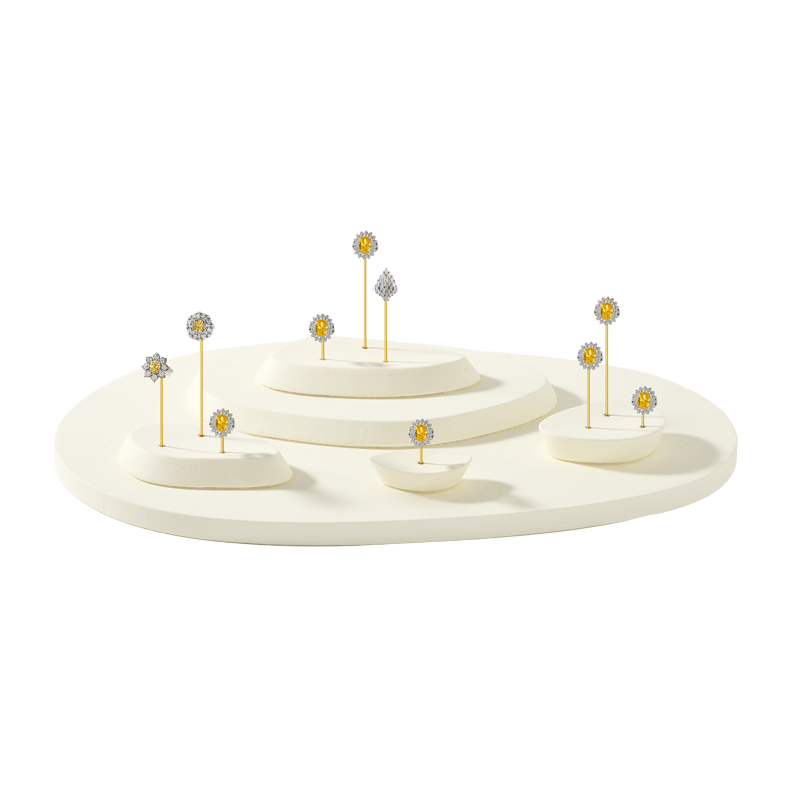 TT551 Jewelry Display Set Ring Holder Jewelry Stand Microfiber Metal Luxury Display Set