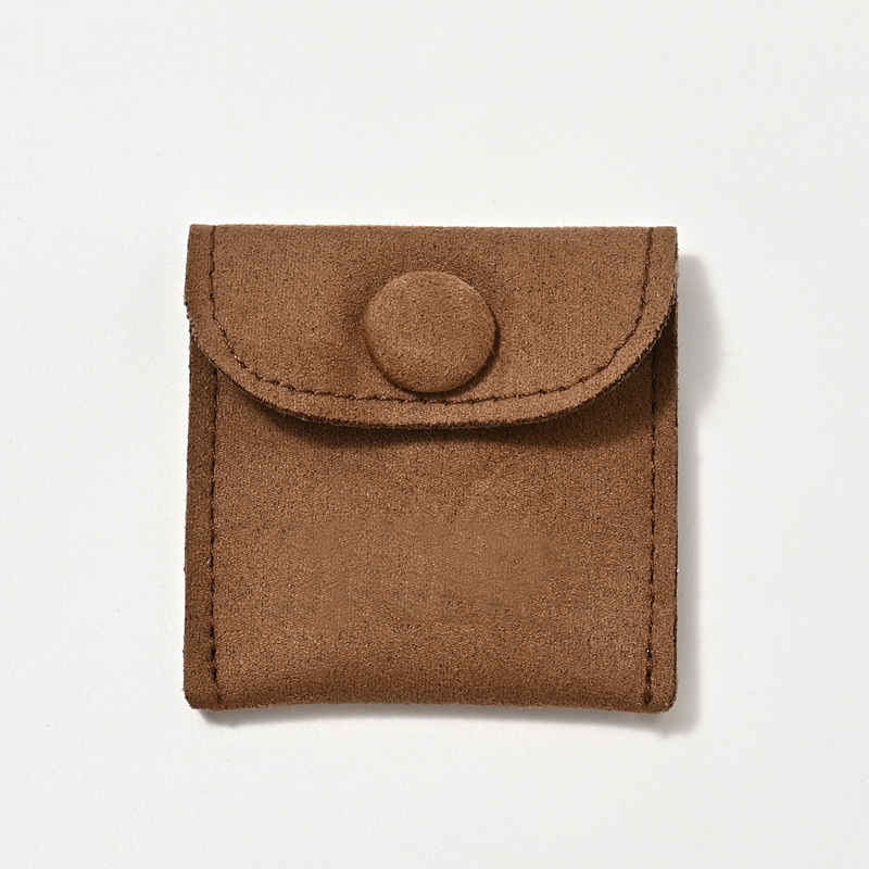 Brown Suede High Quality Jewelry Pouch Small Pouch Necklace Earring Ring Jewelry Pouch