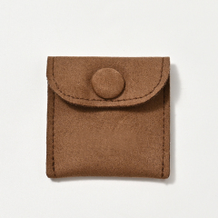 Brown Suede High Quality Jewelry Pouch Small Pouch Necklace Earring Ring Jewelry Pouch