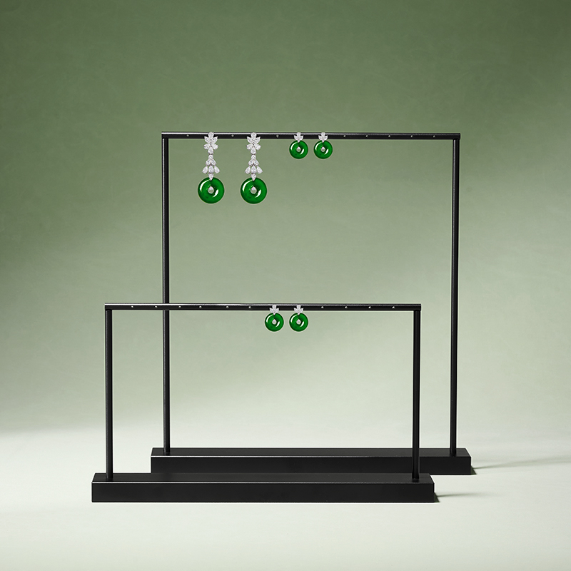 JS024 New Showcase Window Metal Earrings Jewelry Display Rack Customized Jewelry Storage Rack Bracelet Necklace Decoration Display Props