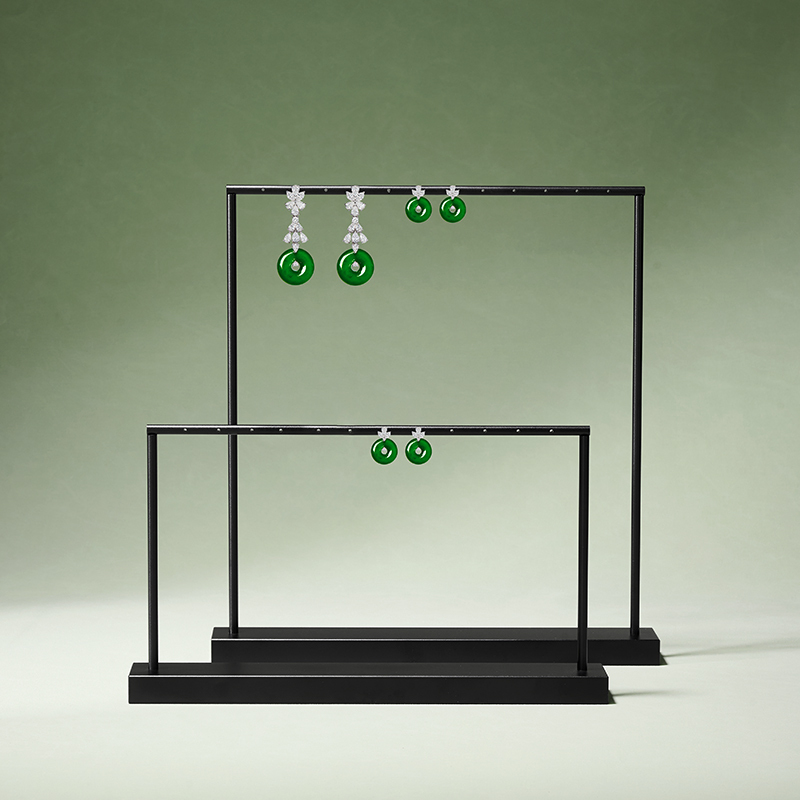 JS024 New Showcase Window Metal Earrings Jewelry Display Rack Customized Jewelry Storage Rack Bracelet Necklace Decoration Display Props