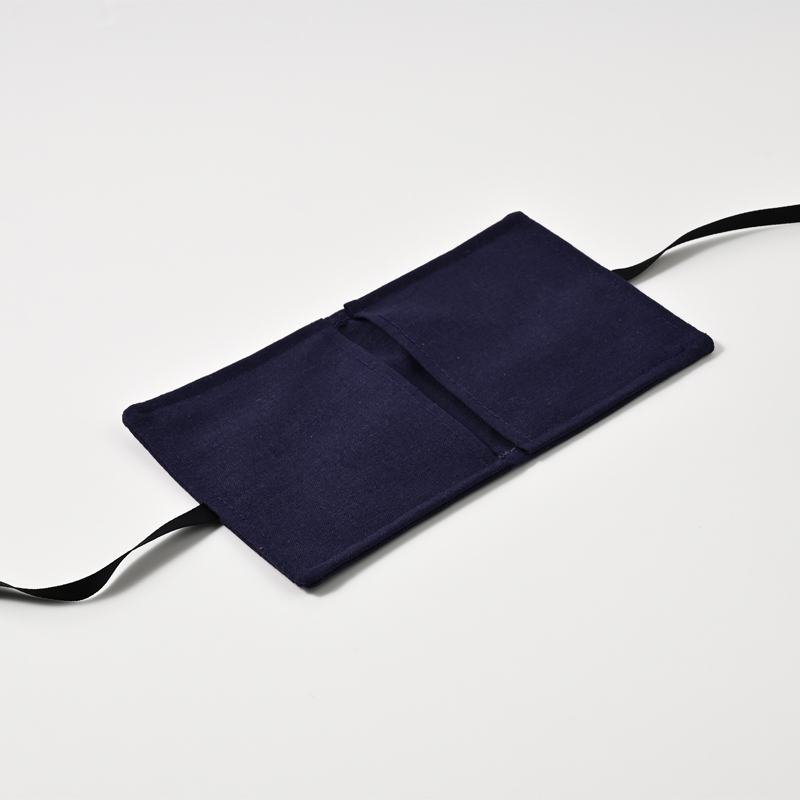 Jewelry Pouch Blue Linen Travel Jewelry Packaging Pouch