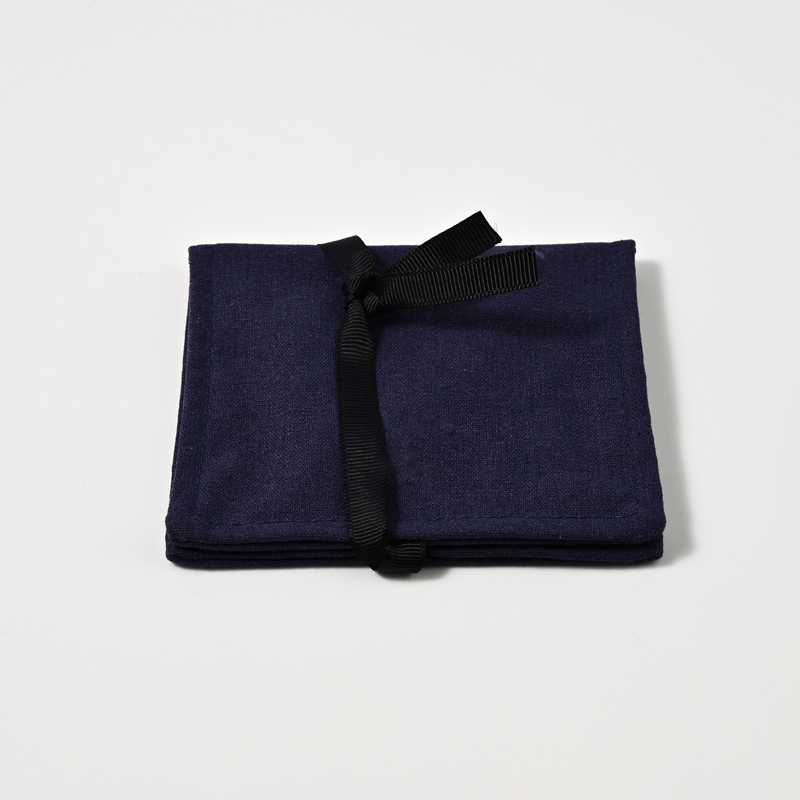 Jewelry Pouch Blue Linen Travel Jewelry Packaging Pouch