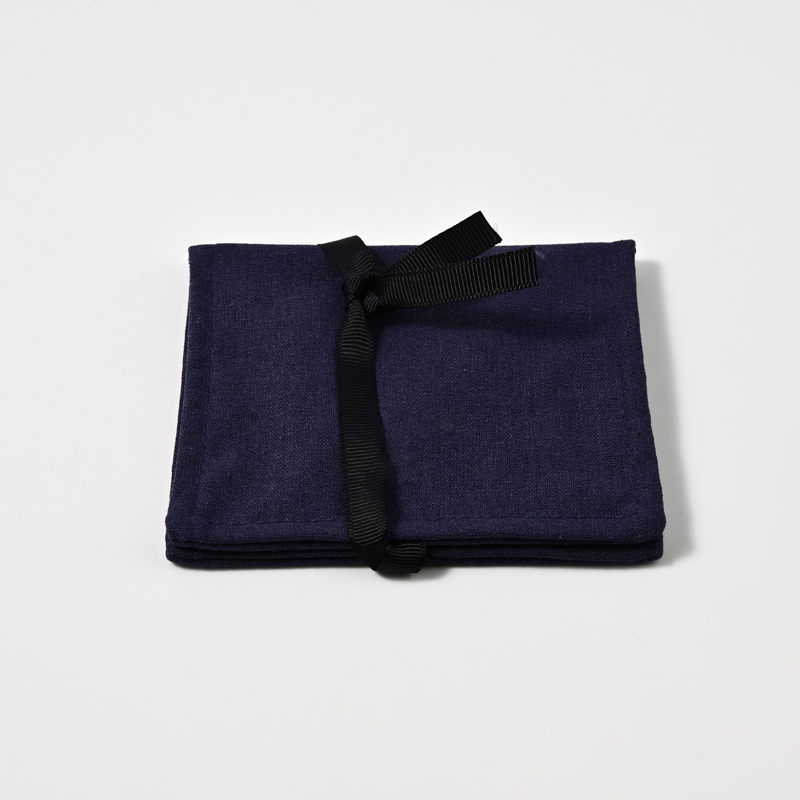 Jewelry Pouch Blue Linen Travel Jewelry Packaging Pouch