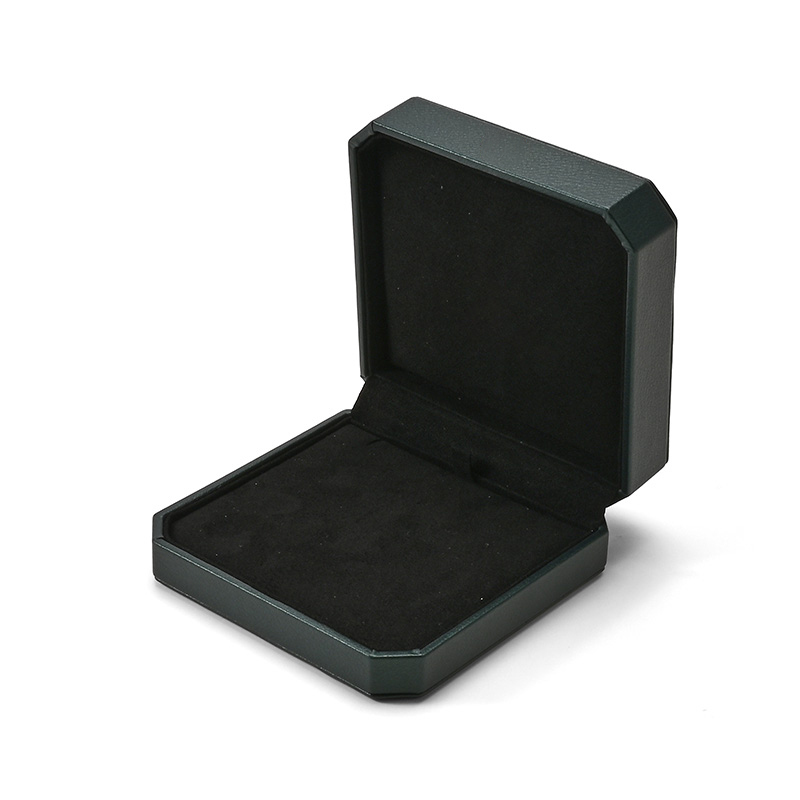 Green Leather Black Microfiber Necklace Box Jewelry Box High Quality Custom Logo Ring Box