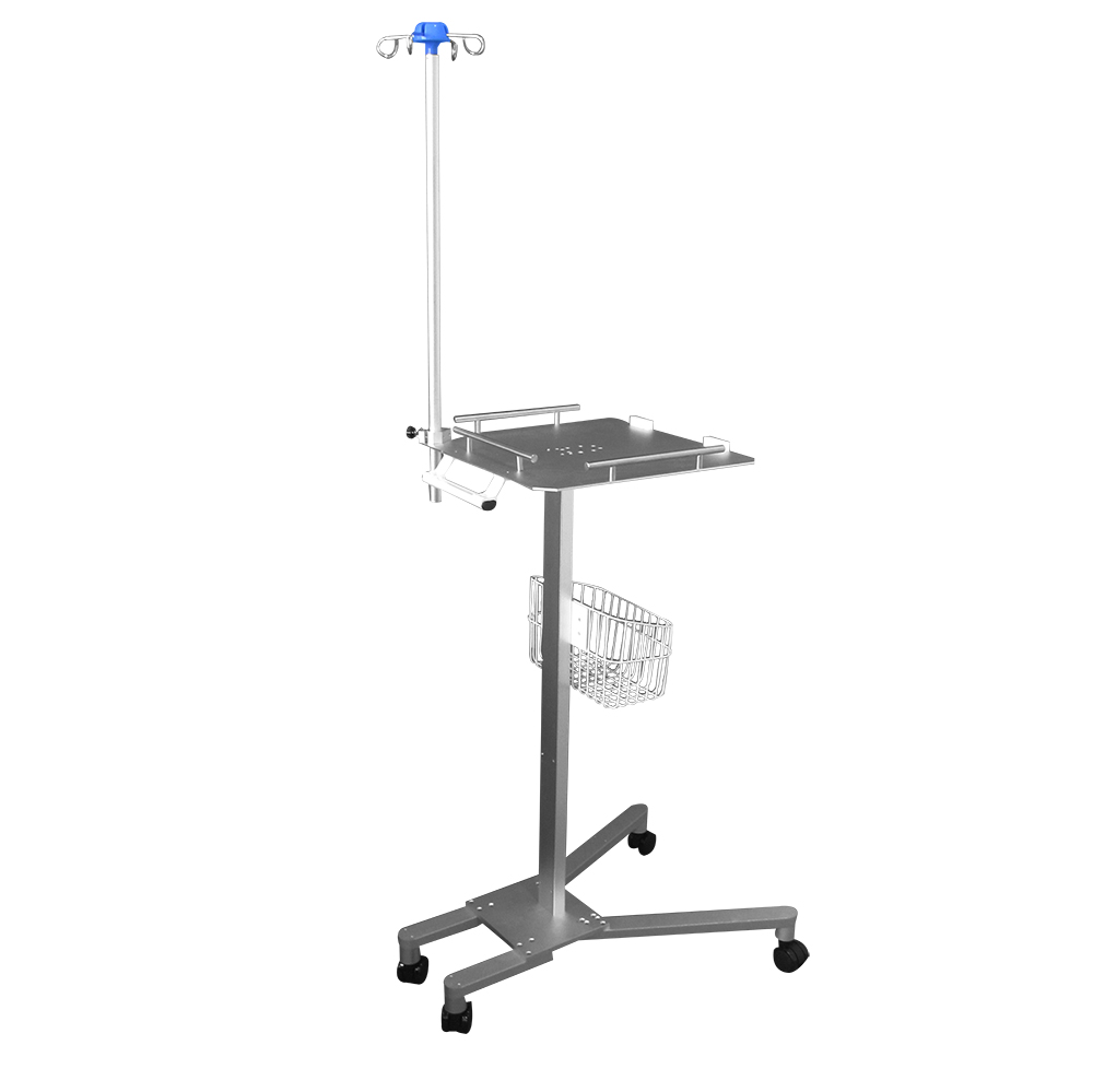 Hot sale stable medical trolley with big platform with cable hanger