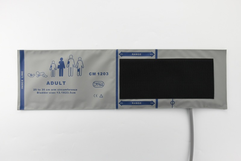Grey Blood Pressure Cuff Single Tube Patient Monitor Medical Devices For Hospital Use Imitation Leather Material