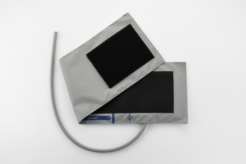 Grey Blood Pressure Cuff Single Tube Patient Monitor Medical Devices For Hospital Use Imitation Leather Material