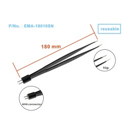 High quality import EMI bipolar forceps Black nylon coated Non Stick for electrosurgical unit leep knife AHA socket