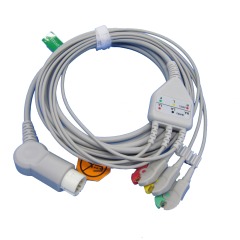 Hot sales One-piece 3 or 5 Leads Snap Or Clip ECG cable and leadwires for PHILIP-S 12pin ECG machine