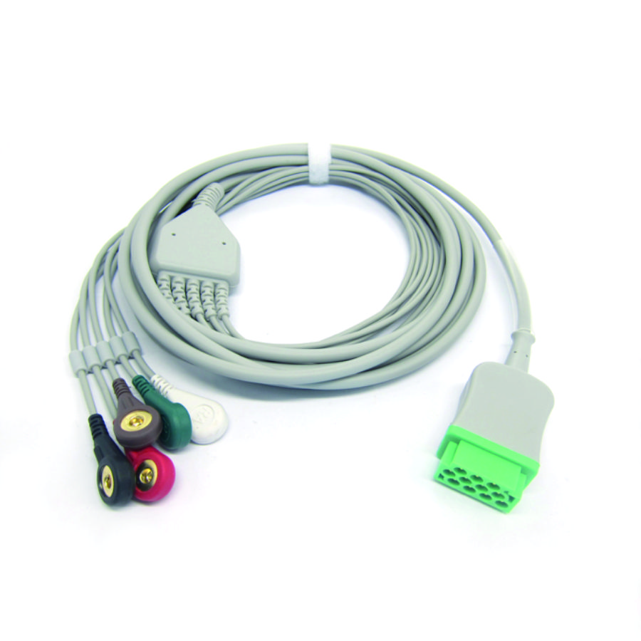 GE DASH SOLAR PRO One-piece 3 or 5 Leads Snap Or Clip ECG cable and leadwires for ECG machine