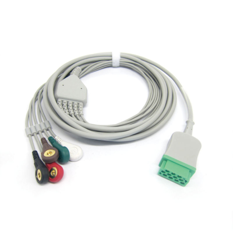 GE DASH SOLAR PRO One-piece 3 or 5 Leads Snap Or Clip ECG cable and leadwires for ECG machine