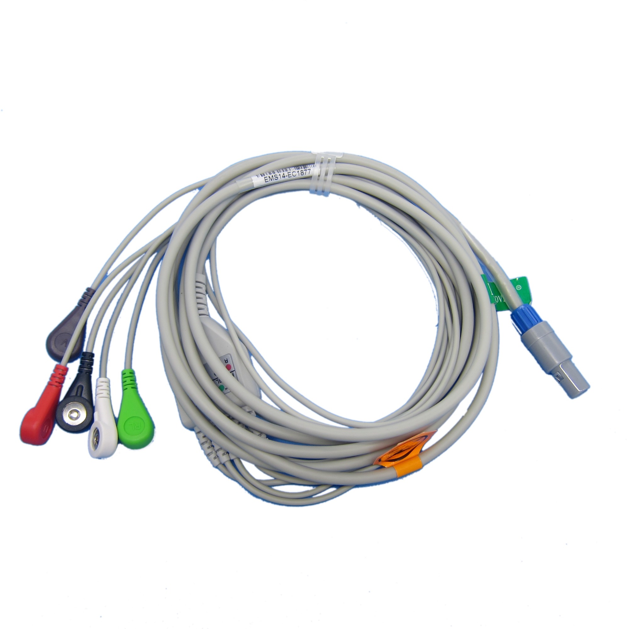 Hot sales One-piece 3 or 5 Leads Snap Or Clip ECG cable and leadwires for ECG MACHINE