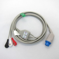 wholesales the new One-piece ECG CABLE with 3 leads, 5 leads snap and clip for DATEX for madical and patients