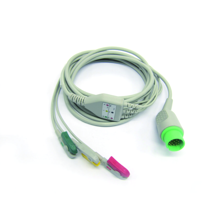 Hot sales Spacelab One-piece 3 or 5 Leads Snap Or Clip ECG cable and leadwires for ECG machine