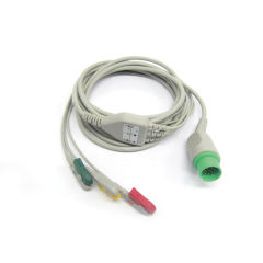 Hot sales Spacelab One-piece 3 or 5 Leads Snap Or Clip ECG cable and leadwires for ECG machine
