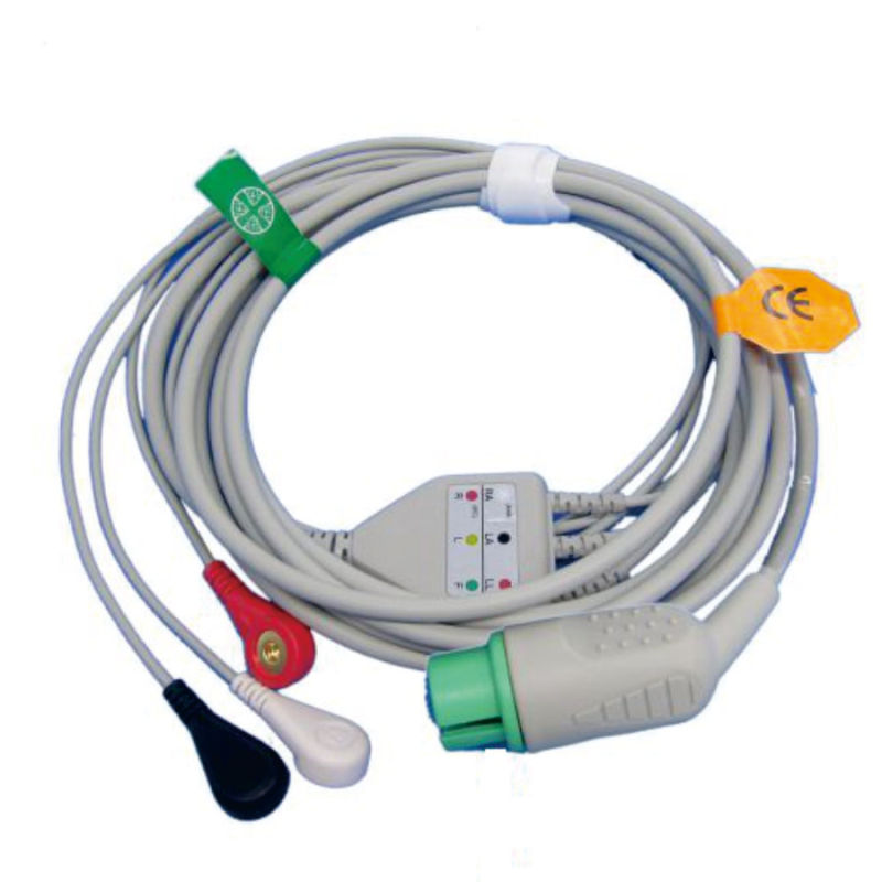 Contorn fukuda dynascope7100 One-piece 3 or 5 Leads Snap Or Clip ECG cable and leadwires for ECG MACHINE