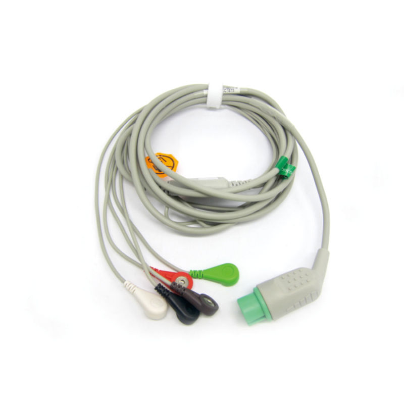 Hot sales Spacelab One-piece 3 or 5 Leads Snap Or Clip ECG cable and leadwires for ECG machine