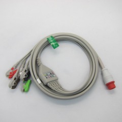 One-piece 3 or 5 Leads Snap Or Clip ECG cable and leadwires for Bionet BM3