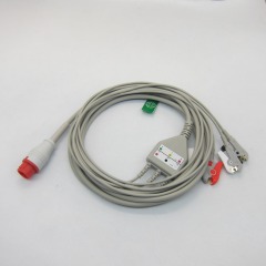 One-piece 3 or 5 Leads Snap Or Clip ECG cable and leadwires for Bionet BM3