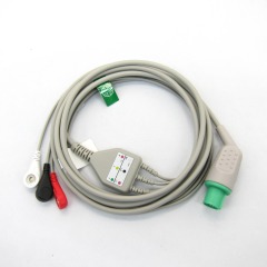 Hellige cardioserv One-piece 3 or 5 Leads Snap Or Clip ECG cable and leadwires for ECG machine