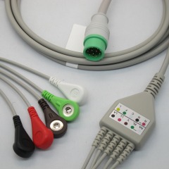 COMEN C-series One-piece 3 or 5 Leads Snap Or Clip ECG cable and leadwires for ECG machine