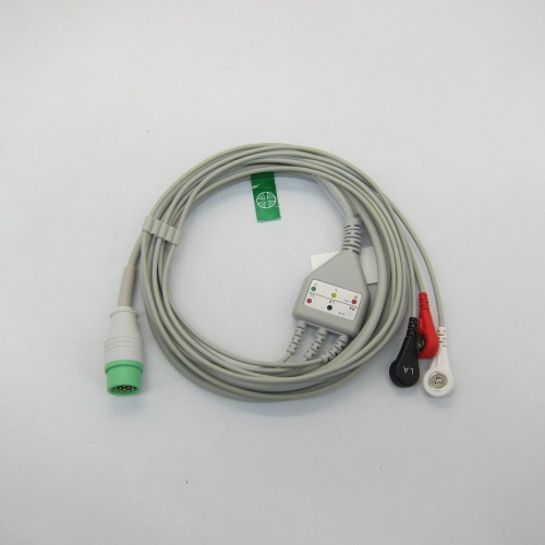 Medical One-piece 3 or 5 Leads Snap Or Clip ECG cable and leadwires for biolight A-series