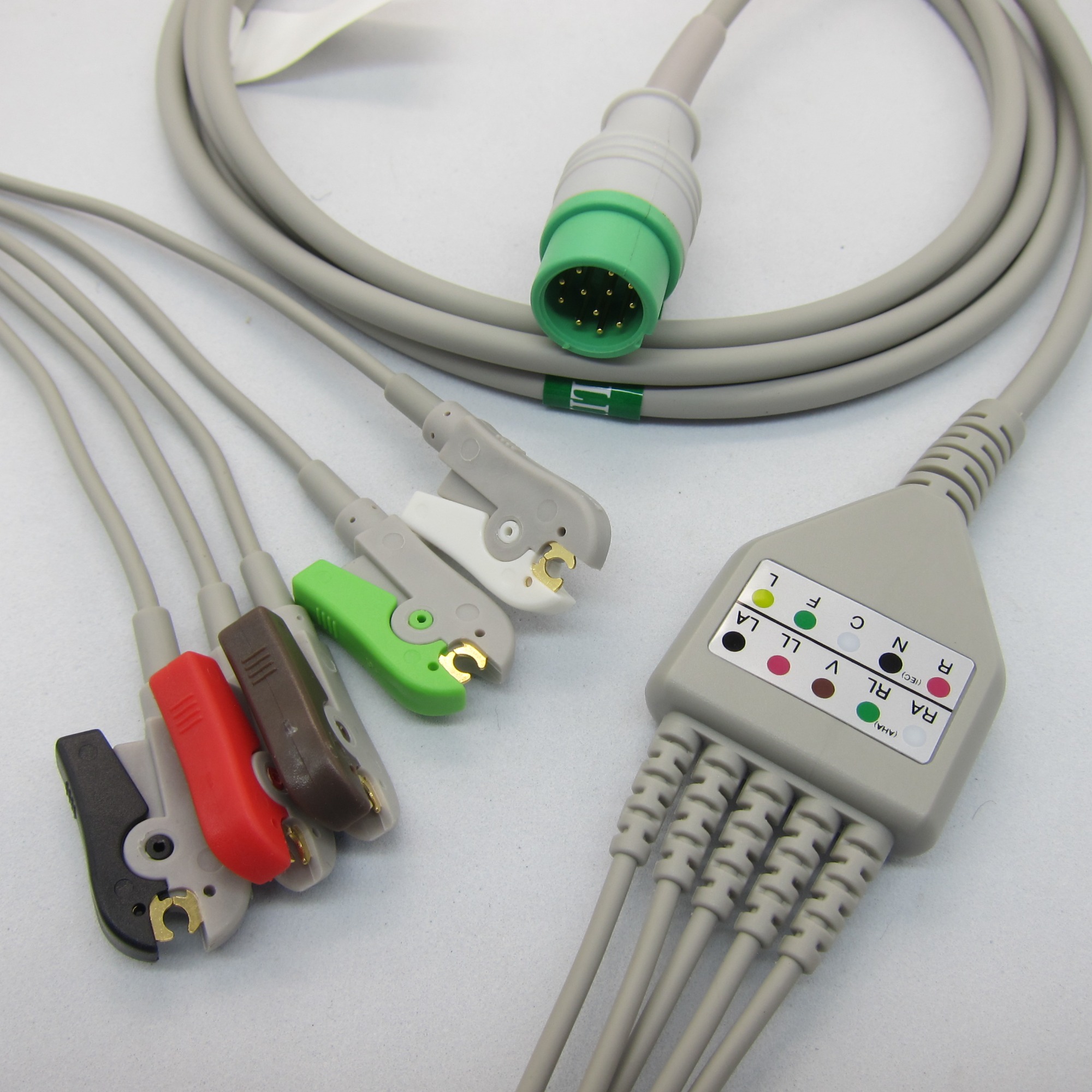 COMEN C-series One-piece 3 or 5 Leads Snap Or Clip ECG cable and leadwires for ECG machine