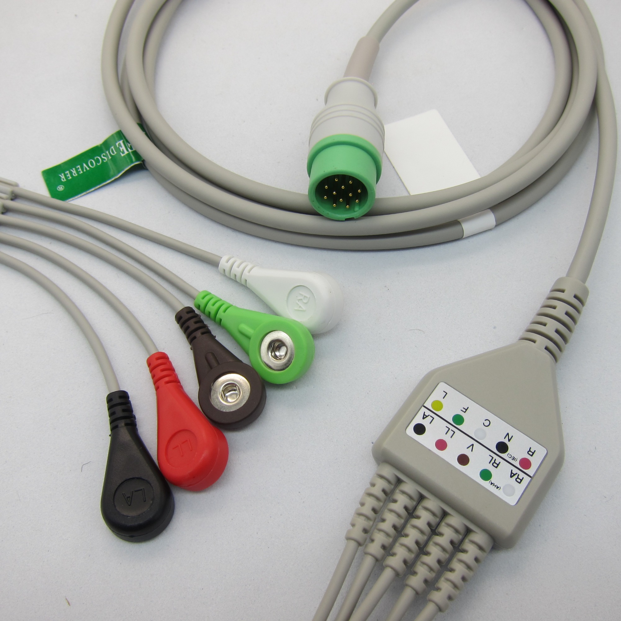 Medical One-piece 3 or 5 Leads Snap Or Clip ECG cable and leadwires for biolight A-series