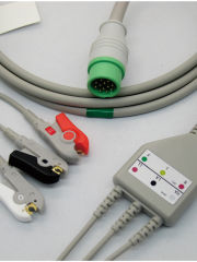 Medical One-piece 3 or 5 Leads Snap Or Clip ECG cable and leadwires for biolight A-series